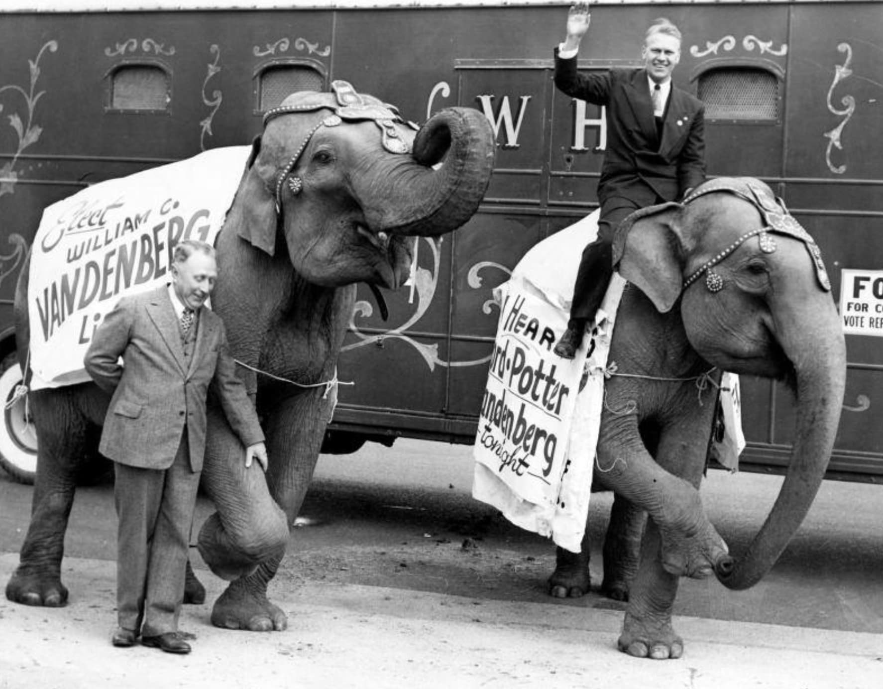 indian elephant - 24 Fleet 360 William C. Vandenberg Wh 223 Hear Potter ndenberg tonight Fo For C Vote Rep